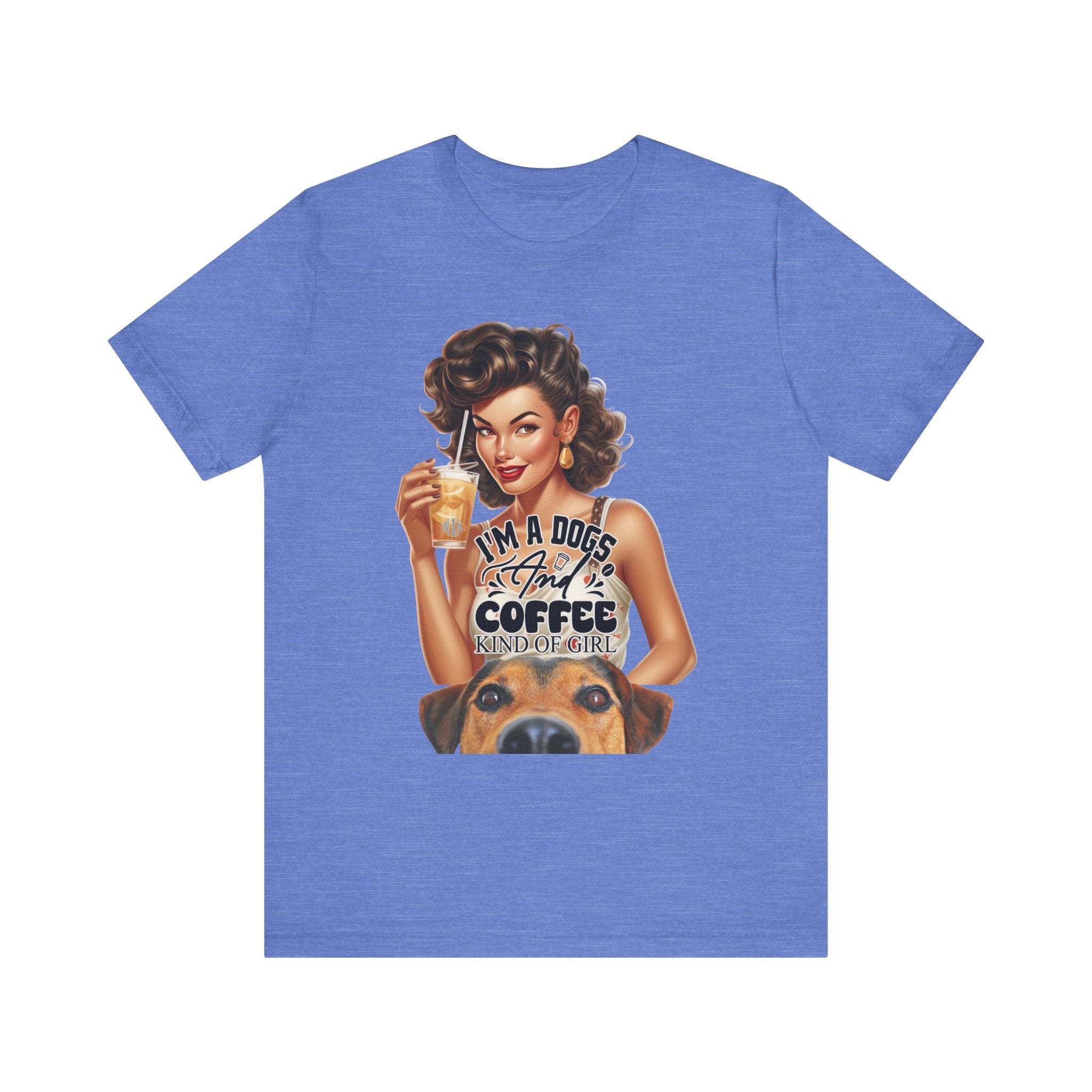 Coffee drinking Dog Mom Unisex Jersey Short Sleeve Tee